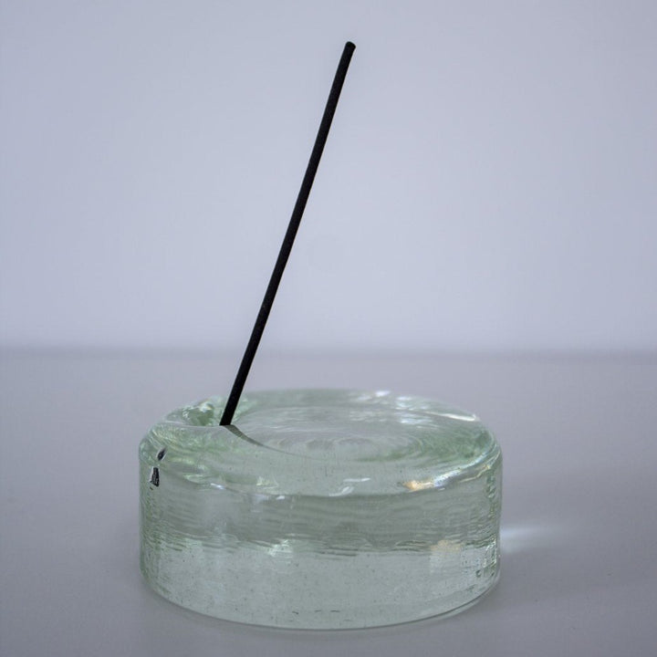 Glass Incense Stand 75φ Light Green