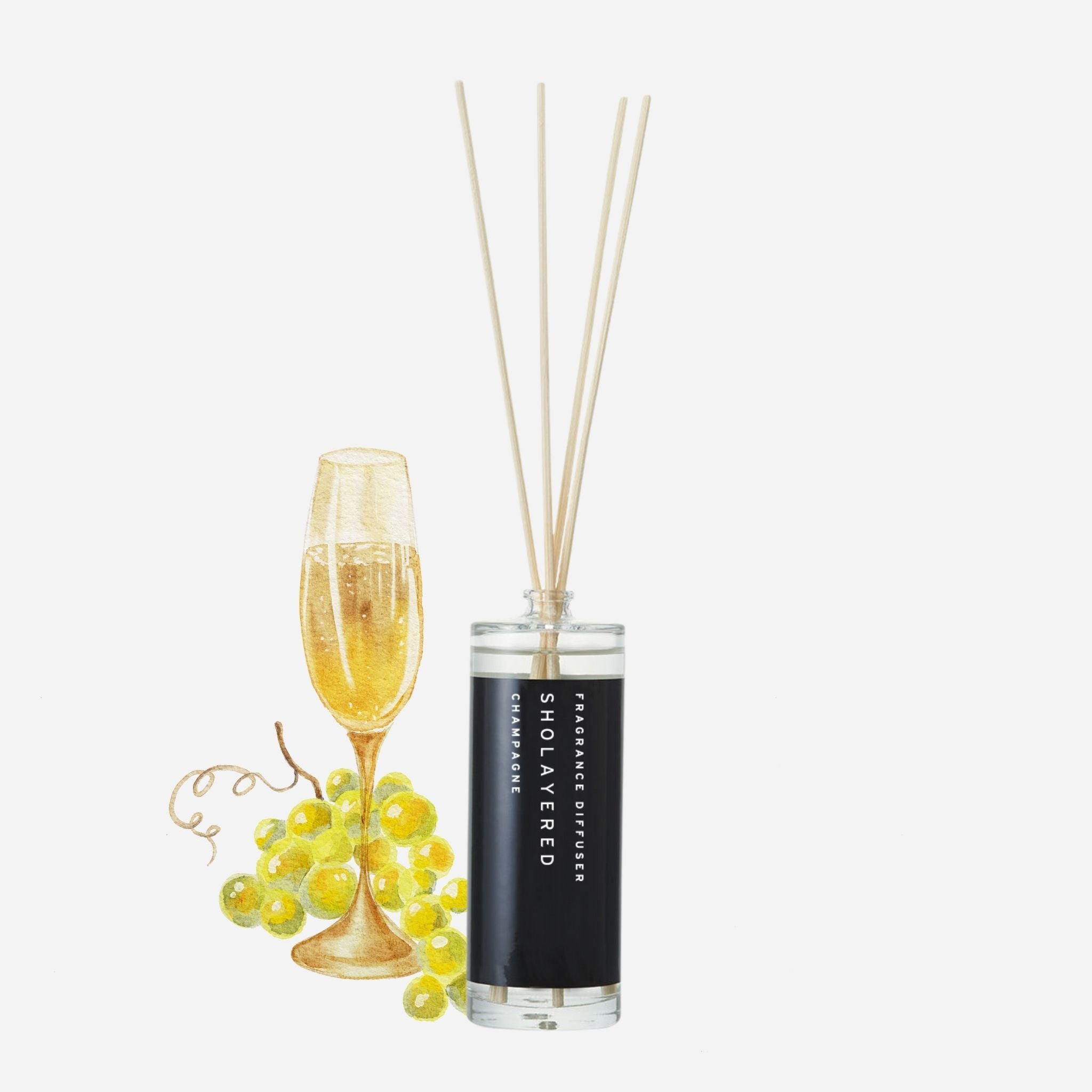 Champagne And Roses Reed Diffuser Sholayered Champagne Reed Diffuser – Normcore Fragrance